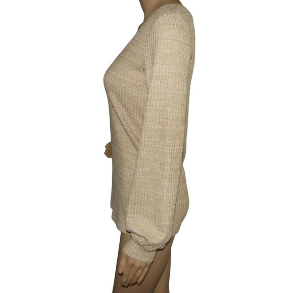 Express Waffle Shirt Womens Size XS Brown Variegated knit thermal top - Picture 7 of 10